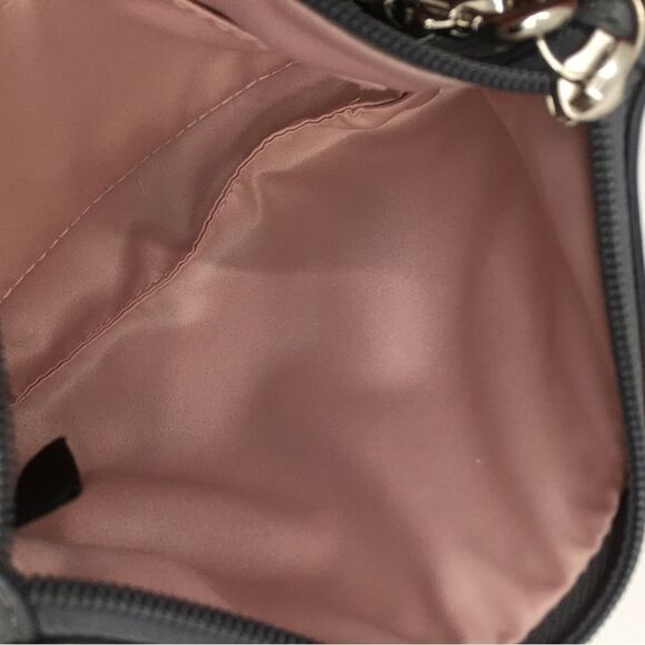 Coach Ashley Metallic Pewter Silver & Gray Large Pleated Leather Wristlet - Picture 12 of 16